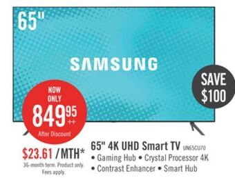 The Brick Samsung 65 cu7000 4k crystal uhd tv offer