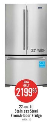 The Brick Maytag 22 cu. ft. french-door refrigerator with interior water dispenser - mrff5033pz offer