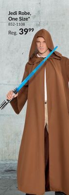 Party City Men's disney star wars luke skywalker brown robe with hood halloween costume, one size offer