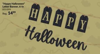 Party City Happy halloween letter banner, black/white, 6-in, indoor decoration for halloween offer