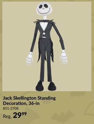 Party City Disney the nightmare before christmas jack skellington giant standing character, black/white, 36-in, indoor/outdoor decoratio offer