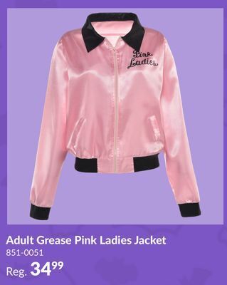 Party City Adult grease pink ladies jacket, pink/black, one size, wearable costume accessory for halloween offer