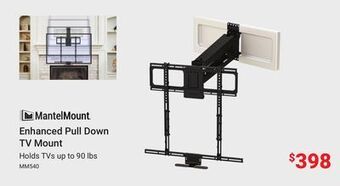 Visions Electronics Mantel mount enhanced pull down tv mount offer