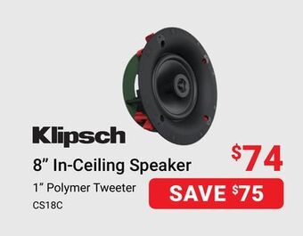 Visions Electronics Klipsch 8 in-ceiling speaker offer