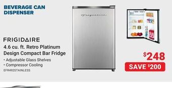 Visions Electronics Frigidaire 4.6 cu. ft. retro platinum design compact bar fridge offer