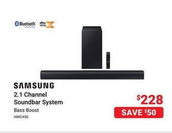 Visions Electronics Samsung 2.1 channel soundbar system offer
