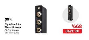Visions Electronics Polk signature elite tower speaker offer