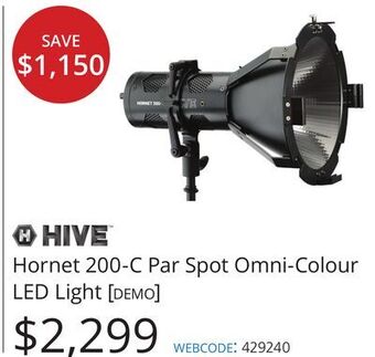 Vistek Hornet 200-c par spot omni-colour led light demo offer