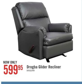 The Brick Drogba leather-look fabric recliner - grey offer
