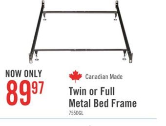 The Brick Twin/full metal glide bed frame with headboard/footboard attachment offer