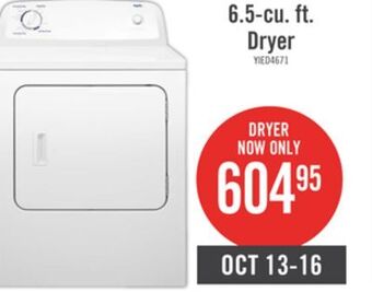 The Brick Inglis 6.5 cu. ft. electric dryer with automatic drying control yied4671ew offer