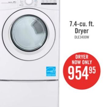 The Brick Lg 7.4 cu. ft. ultra large capacity electric dryer - dle3400w offer