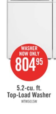 The Brick Whirlpool 5.2 cu. ft. top-load washer with built-in faucet - wtw5015lw offer