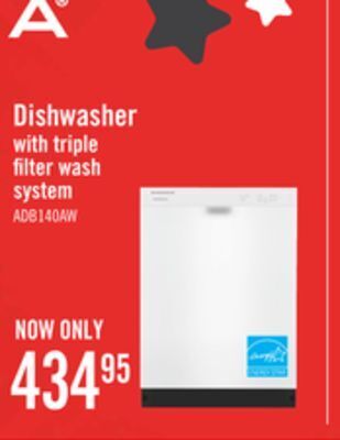The Brick Amana dishwasher with triple filter wash system - adb1400amw offer