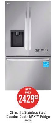 The Brick Lg 26 cu. ft. smart counter-depth max refrigerator with dual ice makers - lrfxc2606s offer