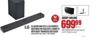 Centre Hi-Fi Lg sound bar sc9 3.1.3ch perfect matching for oled evo c series tv with imax enhanced and dolby offer