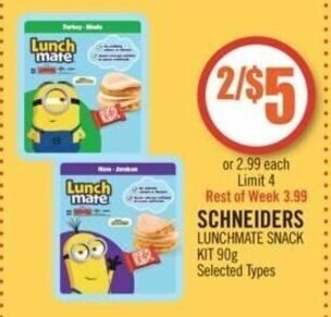 Shoppers Drug Mart SCHNEIDERS LUNCHMATE SNACK KIT 90g offer