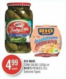 Shoppers Drug Mart RIO MARE TUNA SALAD 160g or BICK'S PICKLES 1L offer