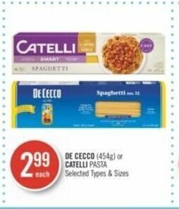 Shoppers Drug Mart DE CECCO 454g or CATELLI PASTA offer