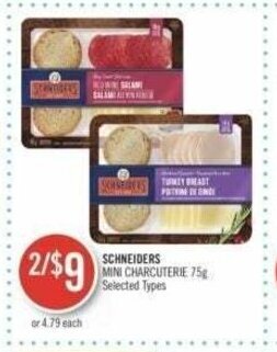 Shoppers Drug Mart SCHNEIDERS MINI CHARCUTERIE 75g offer