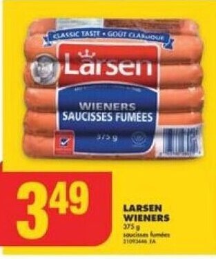 No Frills LARSEN WIENERS 375g offer