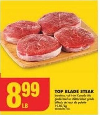 No Frills TOP BLADE STEAK offer