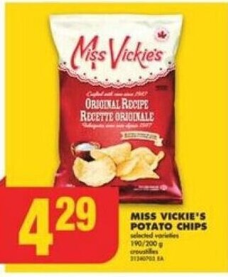 No Frills MISS VICKIE'S POTATO CHIPS 190/200g offer