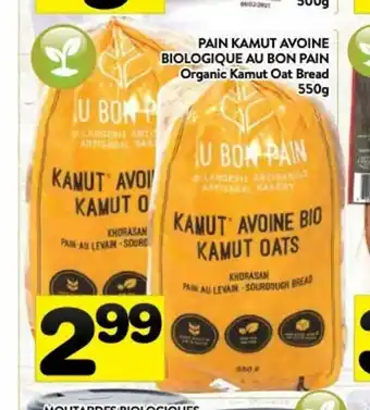 Supermarché PA Organic Kamut Oat Bread offer