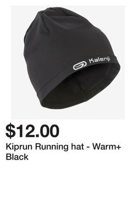 Decathlon Kiprun running hat - warm+ black offer