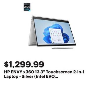 Best Buy Hp envy x360 13.3 touchscreen 2-in-1 laptop - silver (intel evo core i5-1230u/1tb ssd/16gb ram/windows 11) offer