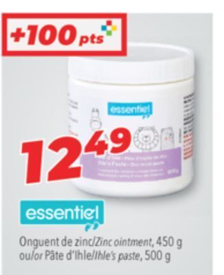 Familiprix Essentiel zinc ointment, 450 g or paste, 500 g offer