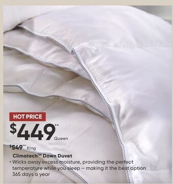Sleep Country Climatech down duvet offer