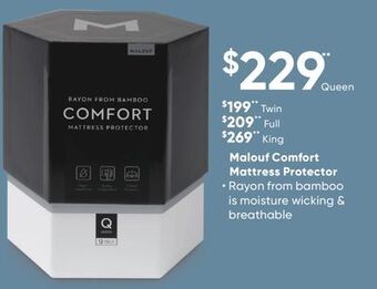 Sleep Country Malouf comfort mattress protector offer