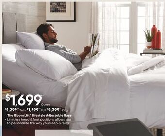 Sleep Country The bloom lift lifestyle adjustable base offer