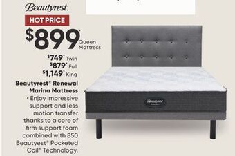 Sleep Country Beautyrest renewal marina mattress offer
