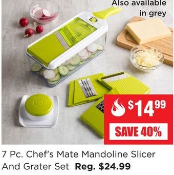 Kitchen Stuff Plus 7 pc. chef's mate mandoline slicer and grater set offer