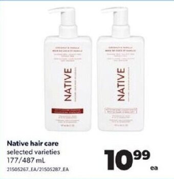 Real Canadian Superstore Native hair care 177/487 mL offer