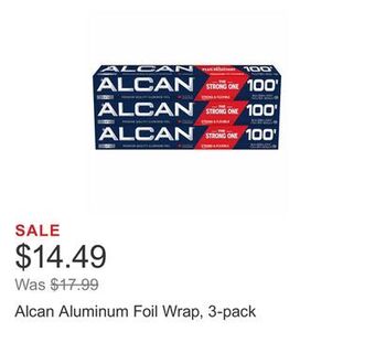 Costco Alcan aluminum foil wrap, 3-pack offer