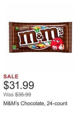 Costco M&m's chocolate, 24-count offer