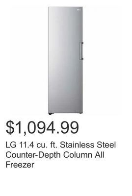 Costco Lg 11.4 cu. ft. stainless steel counter-depth column all freezer offer