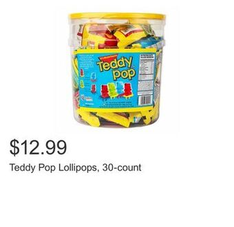 Costco Teddy pop lollipops, 30-count offer