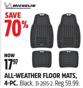 Canadian Tire Michelin all-weather floor mats, 4-pc offer