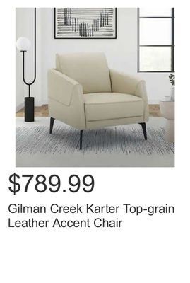 Costco Gilman creek karter top-grain leather accent chair offer