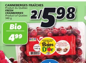 IGA Fresh cranberries offer