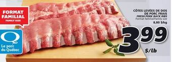 IGA Fresh pork back ribs offer
