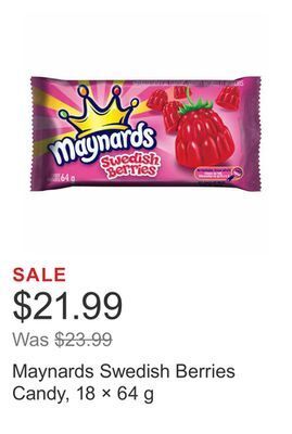 Costco Maynards swedish berries candy, 18 × 64 g offer