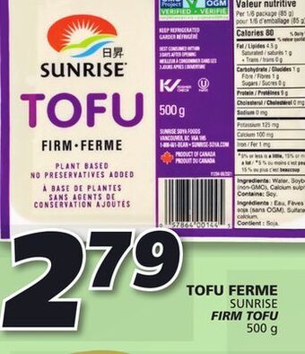IGA Sunrise firm tofu offer