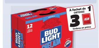 IGA Bud light chelada alcoholic malt beverage offer