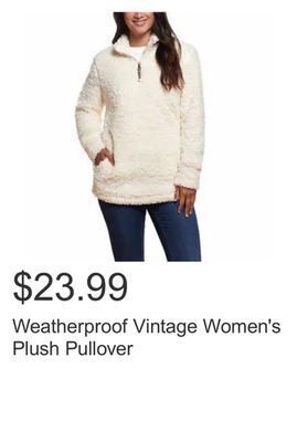 Costco Weatherproof vintage women's plush pullover offer