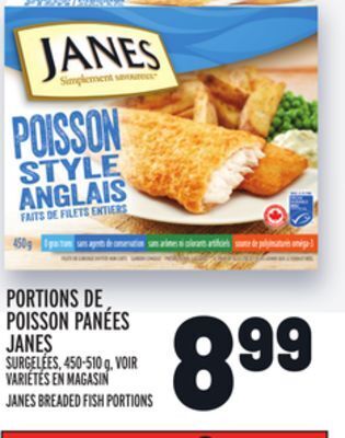 Metro Portions de poisson panées janes | janes breaded fish portions offer